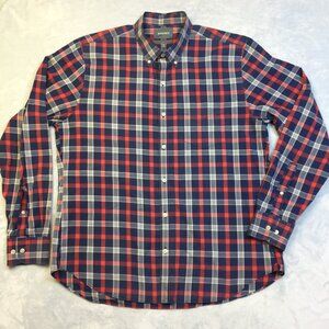 Bonobos Shirt Mens Sz XL Blue Red Plaid Checked Slim Fit Button Down Long Sleeve